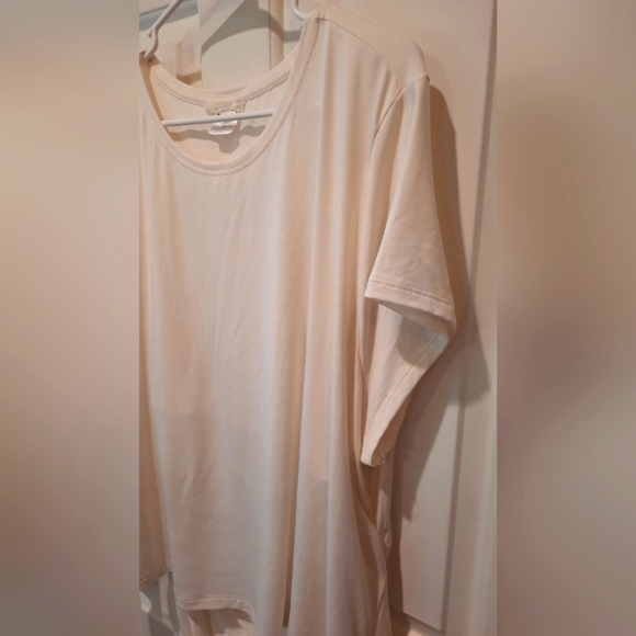 Athleta Blouse Womans 3X Cream Colored Open Back Short Sleeve Classic Casual - Picture 6 of 13